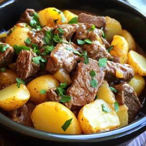 Crockpot Loaded Steak and Potato Bake