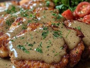 Pork Schnitzel with Dijon Gravy 