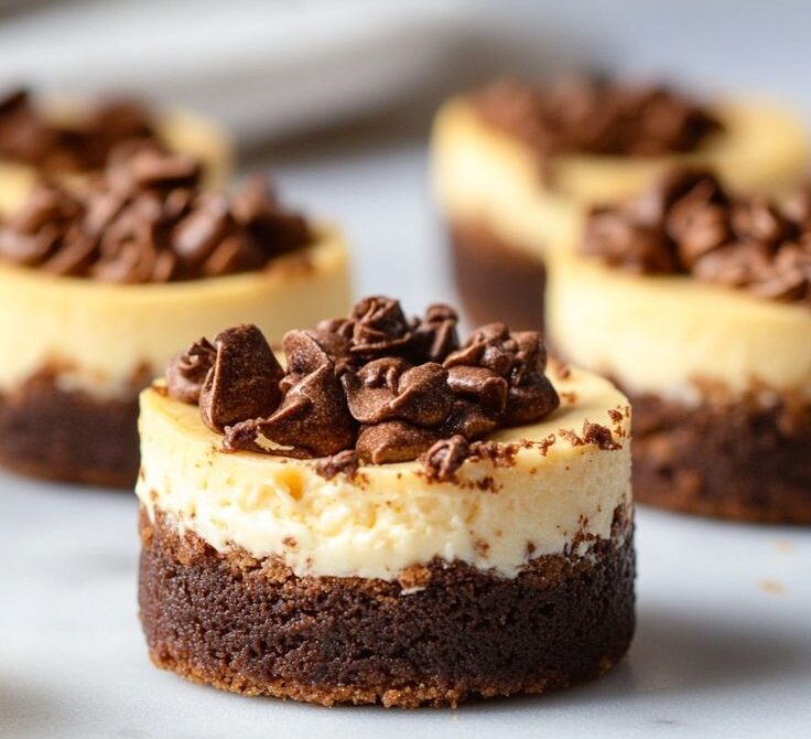 Brownie Bottom Mini Cheesecakes