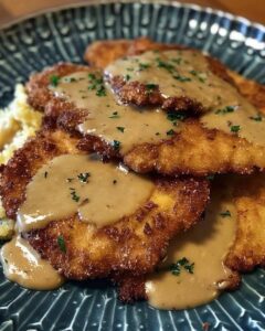 Pork Schnitzel with Dijon Gravy 