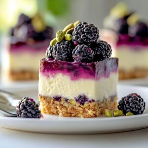 Pistachio & Blackberry Cheesecake Towers