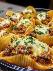 Beef-Stuffed Shells with Creamy Ricotta Filling