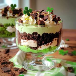 St. Patrick’s Day Brownie Trifle