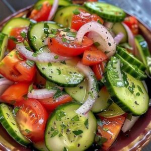 Marinated Cucumber, Onion, and Tomato Salad 