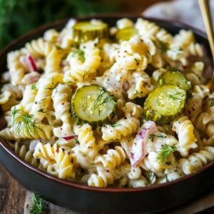 Classic Dill Pickle Macaroni Salad