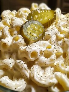 Classic Dill Pickle Macaroni Salad